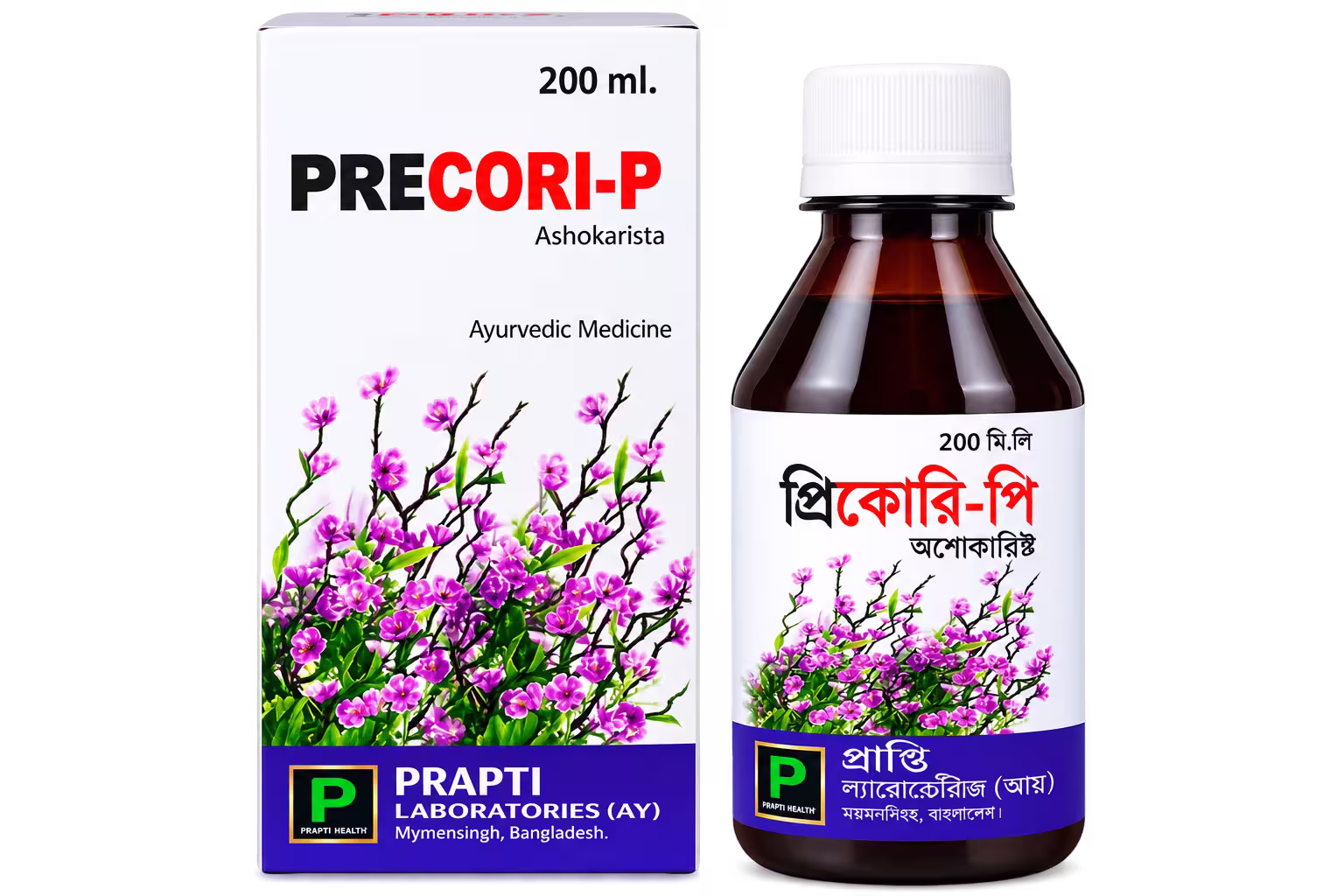প্রিকোরি-পি (Precori-P) 200 ml Ayurvedic Syrup - Prapti Laboratories AYU